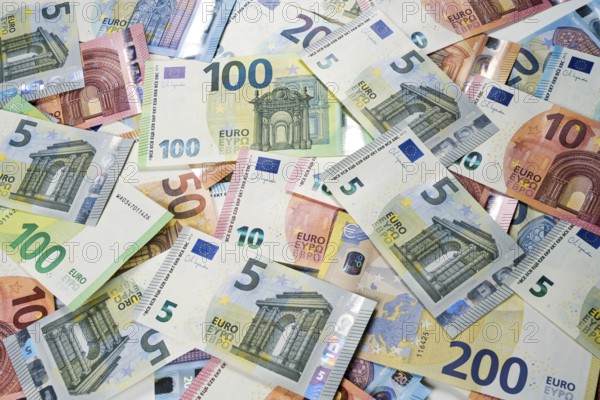 Money, euro notes, symbol photo money, wealth, economy, salary