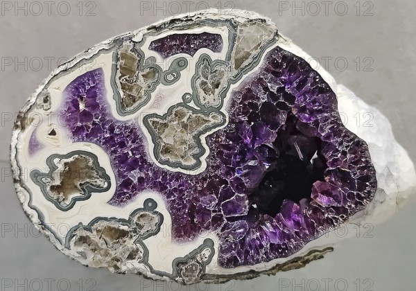 Agate with pseudomorphs PSM, Idar-Oberstein, Rhineland-Palatinate, Germany, Europe