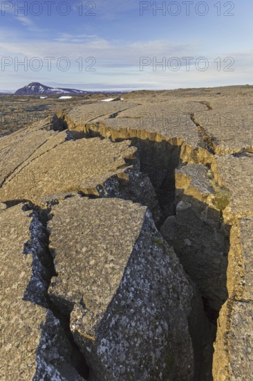 Grjotagia gaping fissure, Grjótagjá tectonic crack, Mid-Atlantic Ridge running through Iceland at Eastern Mývatn