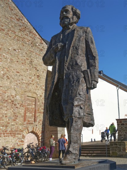 Karl Marx monument on Simeonstiftplatz. Trier, Rhineland-Palatinate, Germany, Europe
