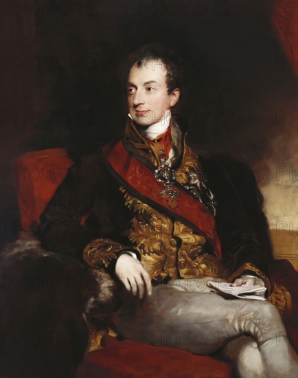 Portrait of Prince Klemens Wenzel von Metternich, 1773-1859, statesman in Imperial Austria, digital edited according to a painting by Thomas Lawrence, 1815