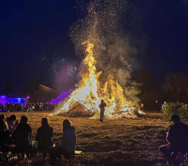 Germany, Schönwalde, 30-03-2024, Easter bonfire at Eichengrund Schönwalde, Europe