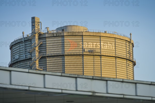 Gasometer, Saarstahl LD steelworks, Völklingen, Saarland, Germany, Europe