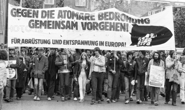 More than 300, 000 people attended the largest peace demonstration in Germany up to that time in Bonn's Hofgarten in October 1981, Germany, Europe