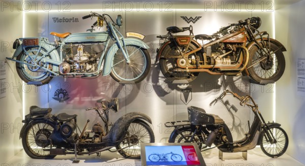 Old motorbikes, PS.SPEICHER Museum, Einbeck, Lower Saxony, Germany, Europe