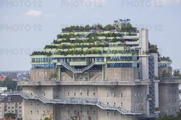 Feldstraße bunker, media bunker, high-rise bunker on Heiligengeistfeld with roof garden, Hamburg, Germany, Europe
