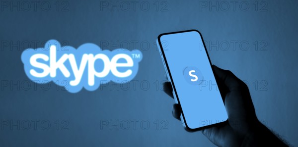 Skype Mobile Logo on smartphone