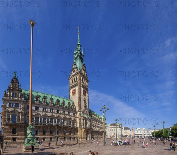 Hamburg Town Hall with Rathausmarkt, Hamburg, Germany, Europe