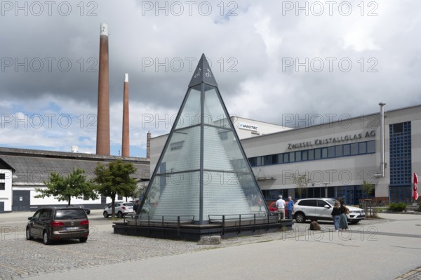 Zwiesel Kristallglas AG, the glass pyramid in front of the company, Zwiesel, Lower Bavaria, Germany, Europe