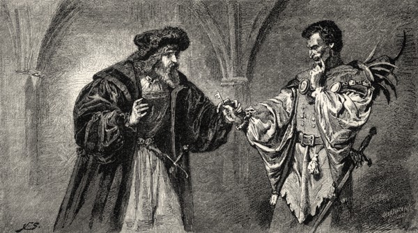 Faust with Mephistopheles, Faust II, first act, by Johann Wolfgang von Goethe