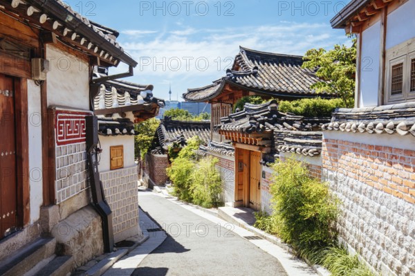 Bukchon Hanok Village is a Korean traditional village located near Gyeongbok Palace in Seoul, South Korea, Asia