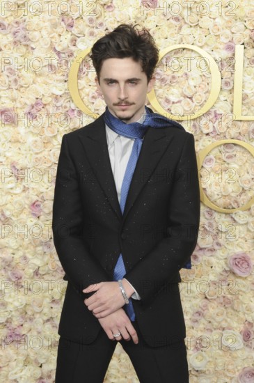 Timothee Chalamet at the 82nd Annual Golden Globe Awards held at the Beverly Hilton Hotel in Beverly Hills, USA on January 5, 2025. Beverly Hills, California, USA, North America