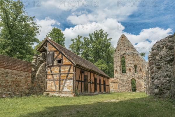 Ruins of the historical Lindow abbey in Brandenburg, Germany, Europe