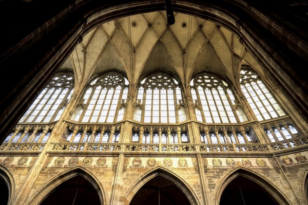 Prague castle, Gothic Metropolitan Cathedral of Saints Vitus, Wenceslas and Adalbert, Ceiling, Prague, Czech Republic, Europe