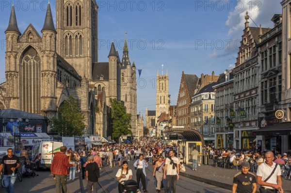 Visitors, crowd during the Gentse Feesten, Ghent Festival, summer festivities in the city Ghent, East Flanders, Belgium, Europe