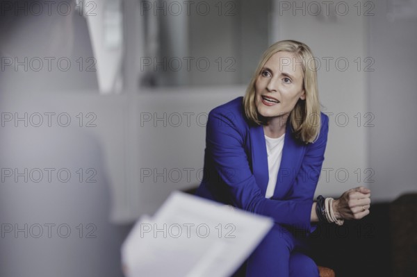 Marie-Christine Ostermann, President of the Association of Family Entrepreneurs, recorded during an interview in Berlin, 2 July 2024