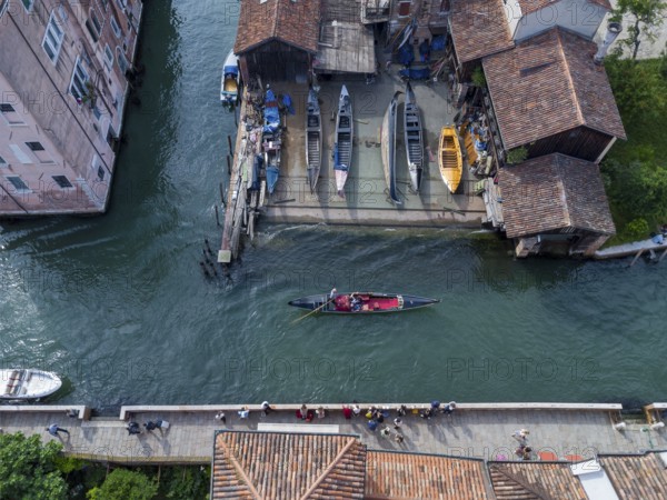 Gondelwerft Squero de San Trovaso am Rio San Trovaso im Stadtteil Dorsoduro, Venedig, Veneto, Italien