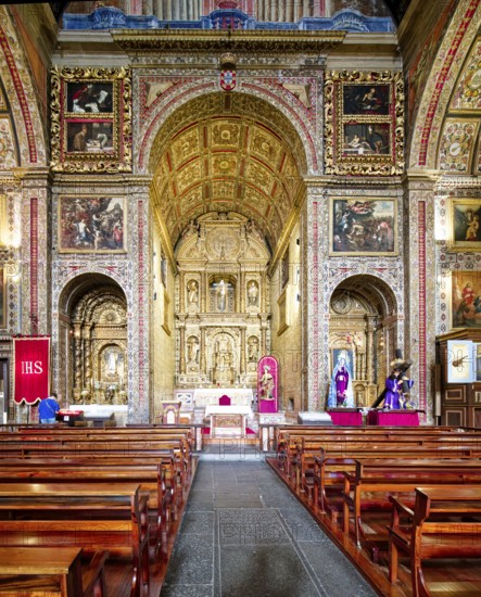 Church of São João Evangelista, Igreja do Colégio, Jesuit College, Jesuit Church, interior view with the main altar, Funchal, Madeira, Portugal, Europe
