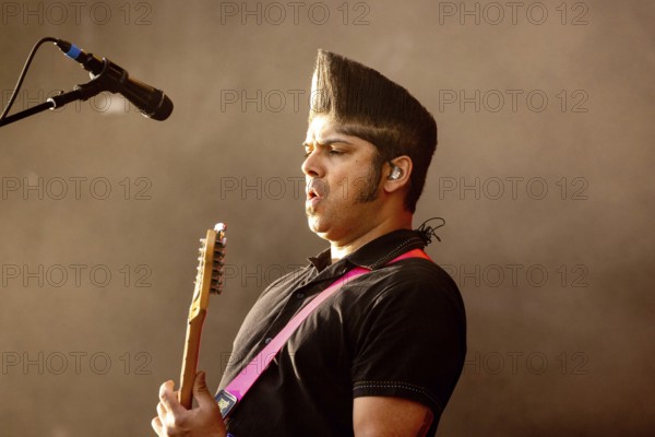 Adenau, Germany, 8 June 2024: Billy Talent (Ian D'Sa, guitarist) play at Rock am Ring. The festival takes place at the Nürburgring race track near the town of Adenau from 7 - 9 June 2024, Europe