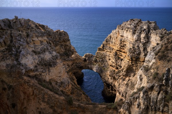 Coloured cliffs, rocks, sea, Ponta da Piedade, Lagos, caves, cliffs, Atlantic Ocean, Algarve, Portugal, Europe