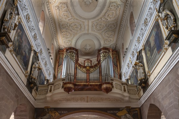 Organ loft, organ built in 1983, Cathedral of Our Lady, Villingen-Schwenningen, Baden-Württemberg, Germany, Europe