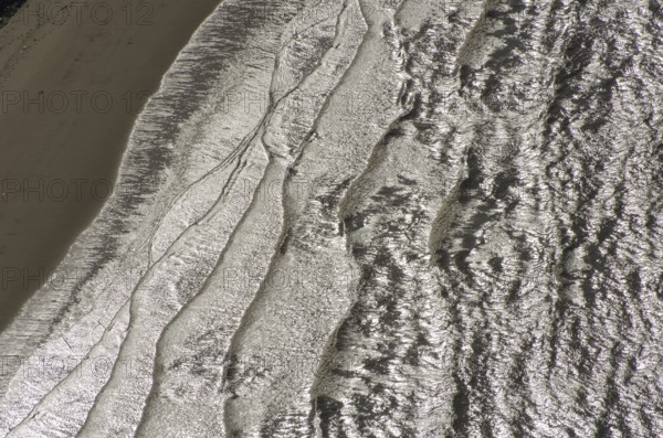 Wave, water, beach, North Sea, Elbe, Schleswig-Holstein, Lower Saxony, Hamburg, aerial view