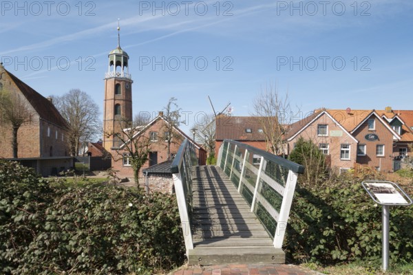 Townscape, Backyards, Ditzum, East Frisia, Lower Saxony, Germany, Europe