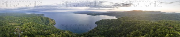 Aerial view, South Pacific and rainforest, Osa Peninsula, Punterenas Province, Costa Rica, Central America
