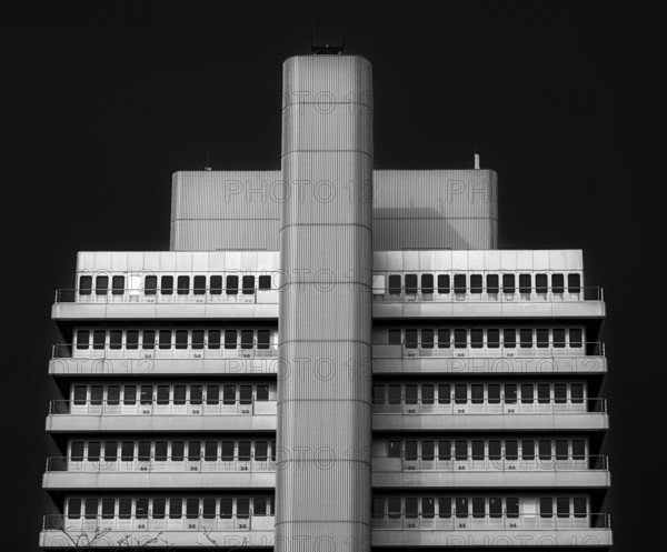 Black and white photography, detail photo, BASF office building in Berlin Mitte, Germany, Berlin, Berlin, Germany, Europe