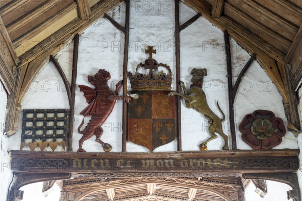 Church of Saint Nicholas, Rushbrooke, Suffolk, England, UK, reputed Coat of Arms of King Henry the Eighth