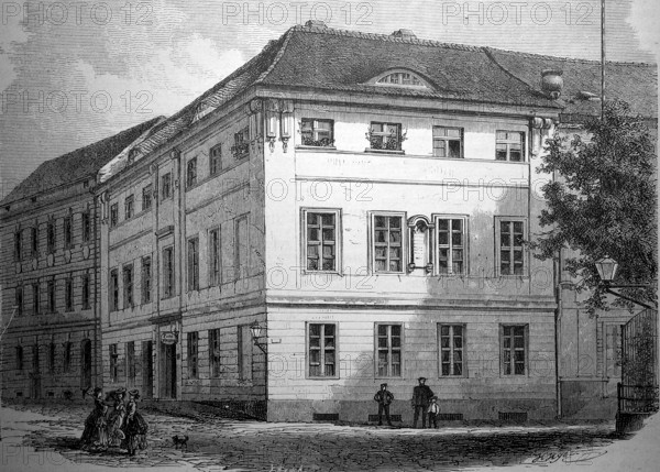 The birthplace of Frederick William III, in Potsdam, Germany, in 1875, Historical, digital reproduction of an original 19th century artwork, Europe