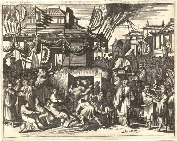Description of the imperial empire of Taising of China 1676, by olfert dapper, Historical, digitally restored reproduction from a 19th century original, Record date not stated