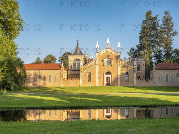 The Gothic House in Wörlitz Park, Dessau-Wörlitz Garden Kingdom, Wörlitz, Saxony-Anhalt, Germany, Europe