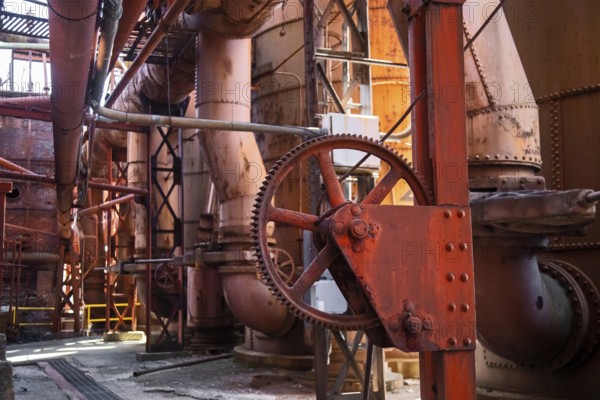 Birmingham, Alabama - The Sloss Furnaces National Historic Landmark. The furnaces made pig iron from 1882 to 1971. The facility is now open to the public