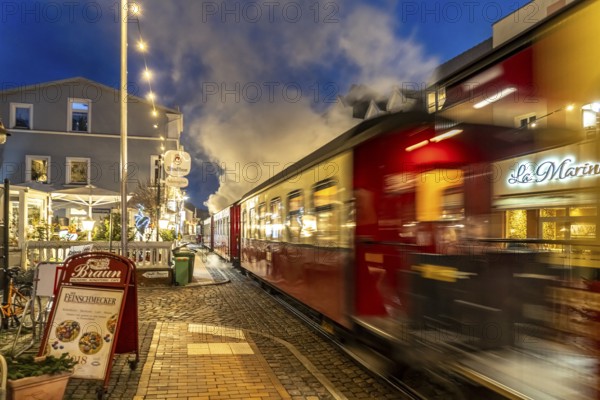 Steam locomotive of the Molli spa railway in Bad Doberan, Mecklenburg-Vorpommern, Germany, Europe