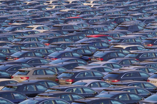Large number of cars on assembly point, Brand Audi, Germany, Europe