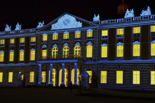 Schlosslichtspiele, Karlsruhe Castle, Karlsruhe, Baden-Württemberg, Germany, Europe