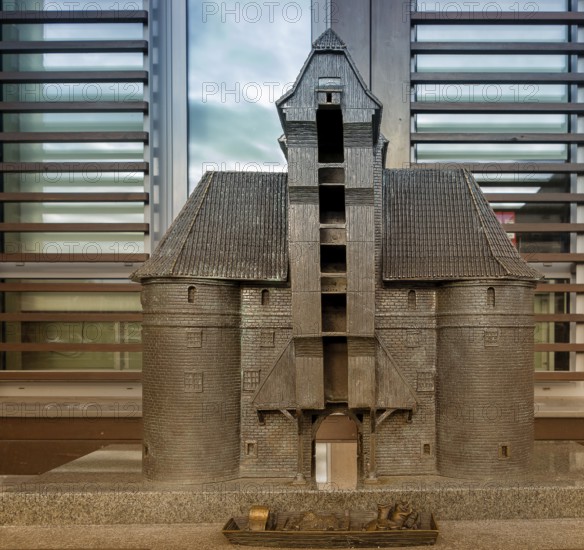 Miniature model of the medieval harbour crane of Gdansk, Poland, Europe