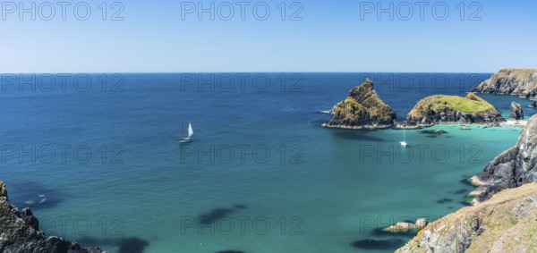 Kynance Cove and Asparagus Island, Cornwall, England, United Kingdom, Europe