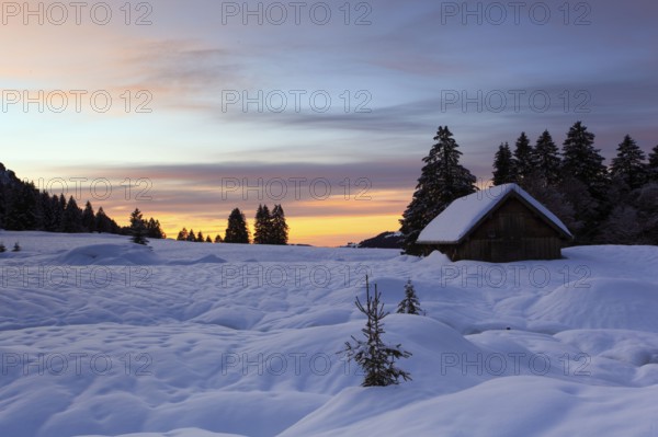 Hut, Alpstein area, Alpstein massif, Appenzell, Switzerland, Europe