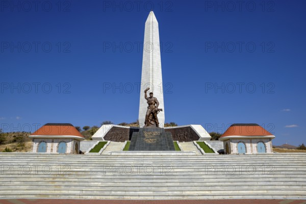 Obelisk on the National Heroes Acre, War Memorial of the Republic of Namibia, Auas Mountains, near Windhoek, Khomas Region, Namibia, Africa