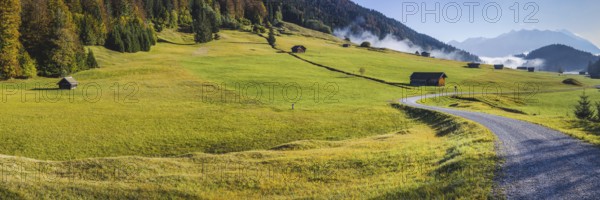 Wiesstädl on Lake Gerold, Werdenfelser Land, Upper Bavaria, Bavaria