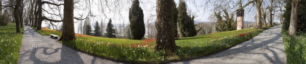 Spring on Mainau Island Panorama Germany