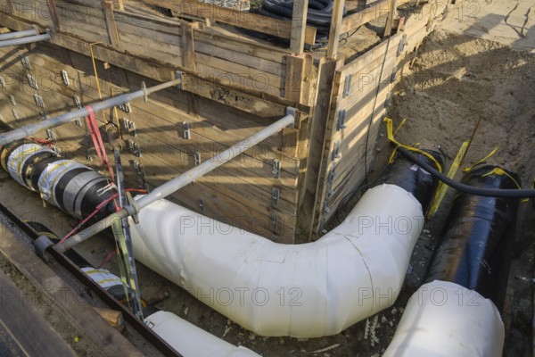 Vattenfall district heating network reinforcement, Hindenburgdamm, Lichterfelde, Steglitz-Zehlendorf, Berlin, Germany, Europe
