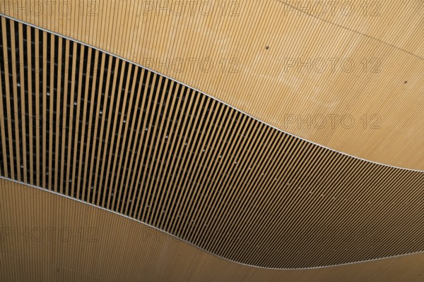 Roof construction, Oodi Central Library and Cultural Centre, design by ALA Architects, Helsinki, Finland, Europe