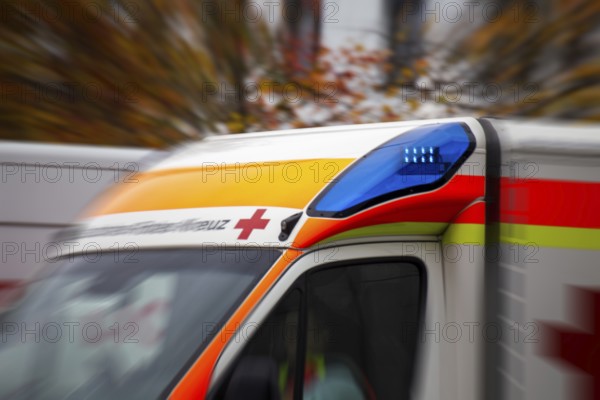 German Red Cross rescue vehicle on its way to the scene
