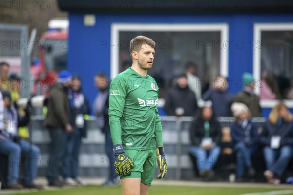Football 3rd division, 2024/25 season, matchday 24: Waldhof Mannheim vs Hansa Rostock***A bad day for Rostock goalkeeper Benjamin Uphoff