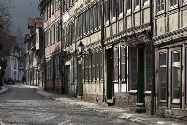 Half-timbered houses in the old town centre, Wernigerode, Harz, Saxony-Anhalt, Germany, Europe