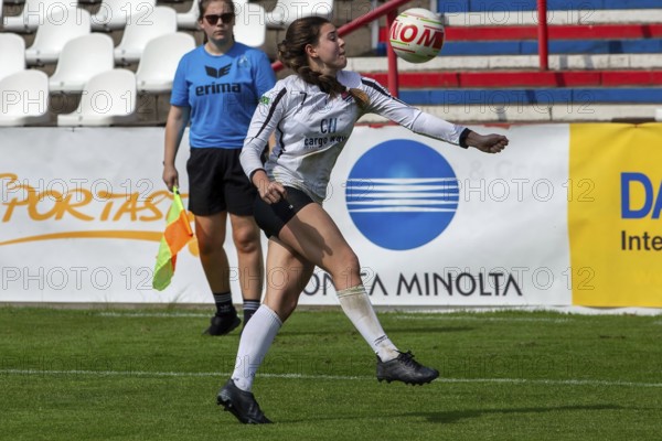 Fistball (Women) : Sopiga Porto Alegre against TSV Dennach (IFA 2024 Fistball World Tour Finals Mannheim, preliminary round match group A) . Picture: Julia Hoberrek (7, Porto Alegre)