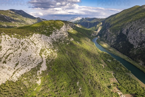View of the Cetina Gorge with the River Cetina near Omis, Croatia, Europe